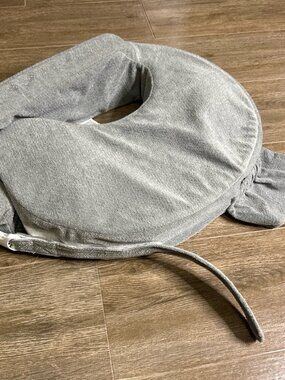 My Brest Friend Deluxe Nursing Pillow Grey Velvety Pocket